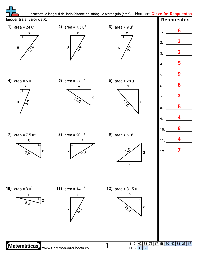 Ejercicios  área y perímetro - Encontrar el lado faltante de un rectángulo con decimales worksheet