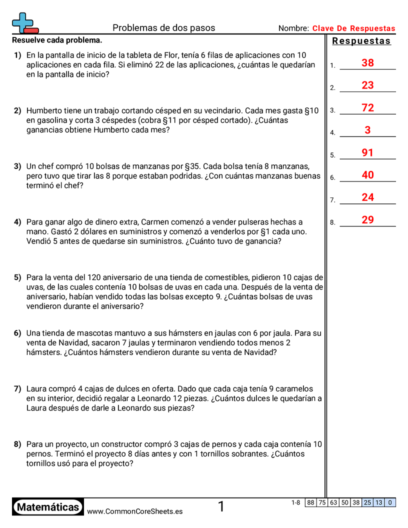 Ejercicios  de problemas multipasos - problemas-de-dos-pasos-multiplicar-y-luego-restar worksheet