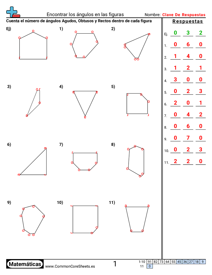 Determinar ángulos en figuras worksheet preview