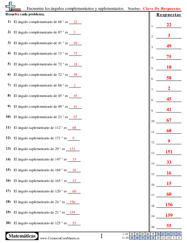  - encuentra-los-angulos-complementarios-y-suplementarios worksheet