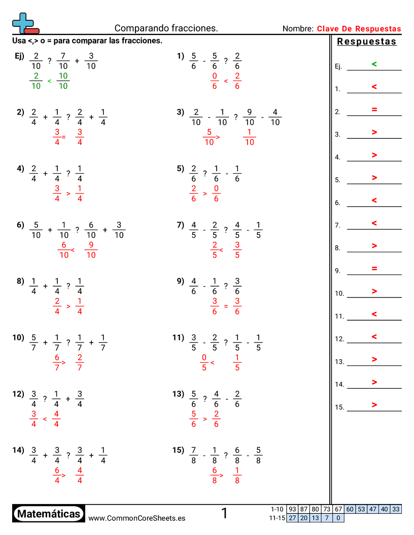  - comparar-fracciones-con-suma-y-resta worksheet