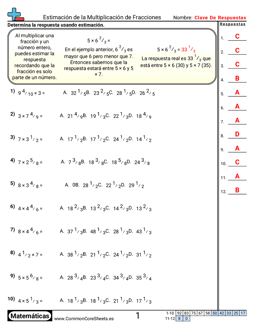 Ejercicios  de fracciones - estimar-la-multiplicacion-de-fracciones worksheet