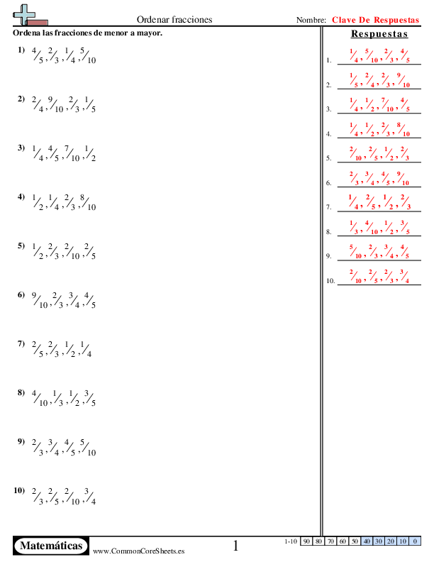  - ordenar-fracciones worksheet