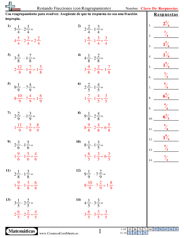  - restar-fracciones-con-reagrupacion worksheet