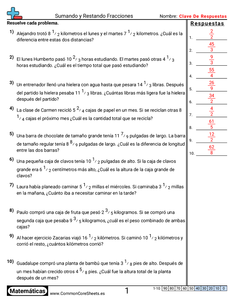Ejercicios  de fracciones - problemas-de-palabras-mismo-denominador worksheet