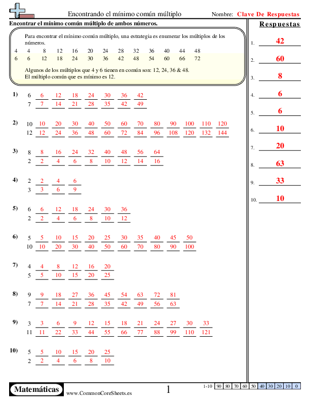  - encontrar-el-mcm worksheet