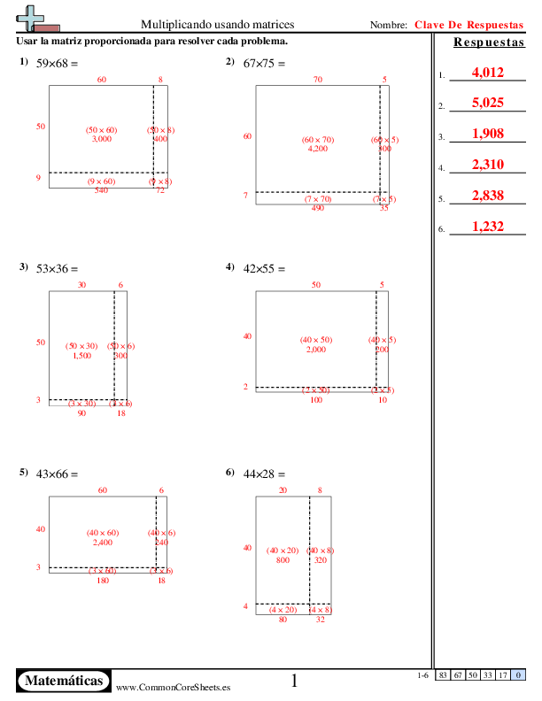  - multiplicando-usando-matrices worksheet