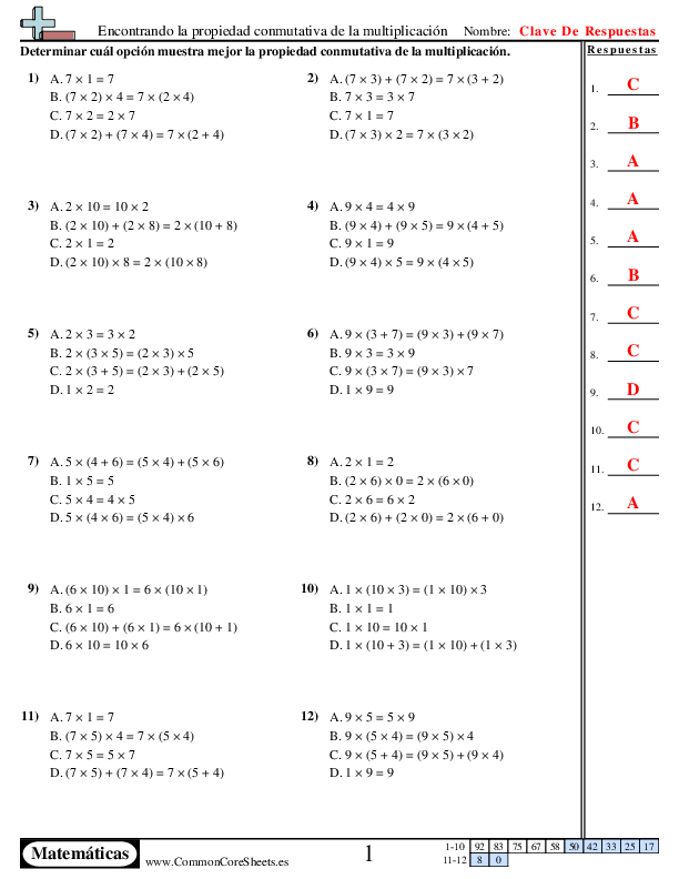  - propiedad-conmutativa-opcion-multiple worksheet