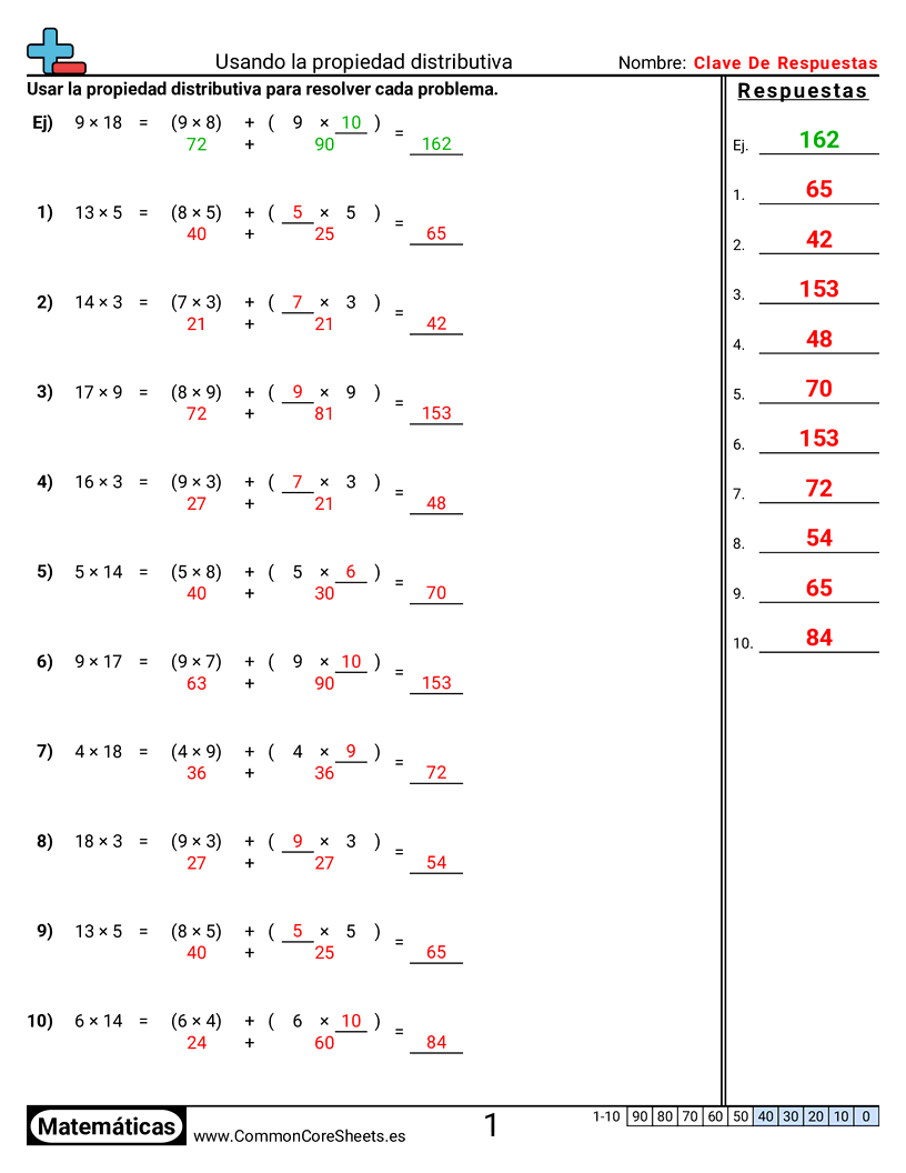 Ejercicios  de propiedades  - usar-la-propiedad-distributiva worksheet