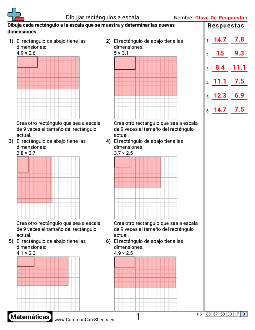 Dibujar rectángulos a escala worksheet preview