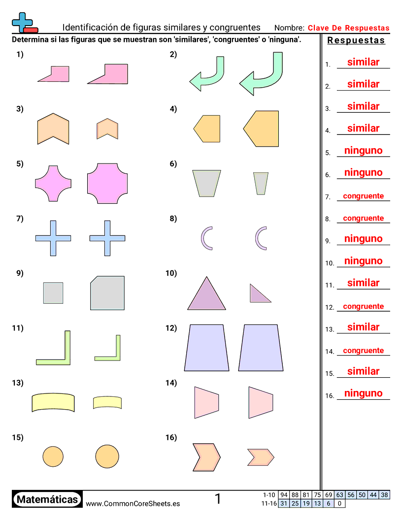 Identificar figuras semejantes y congruentes worksheet preview