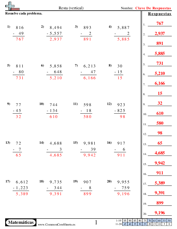  - resta-vertical worksheet