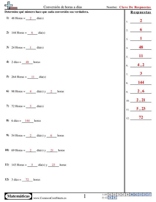  - conversion-de-horas-a-dias worksheet