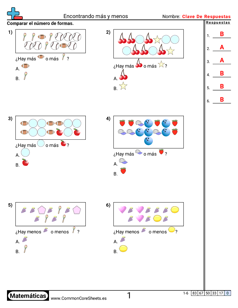 Encontrar más y menos worksheet preview