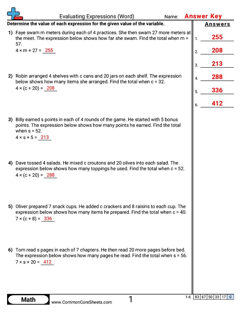 Related worksheet