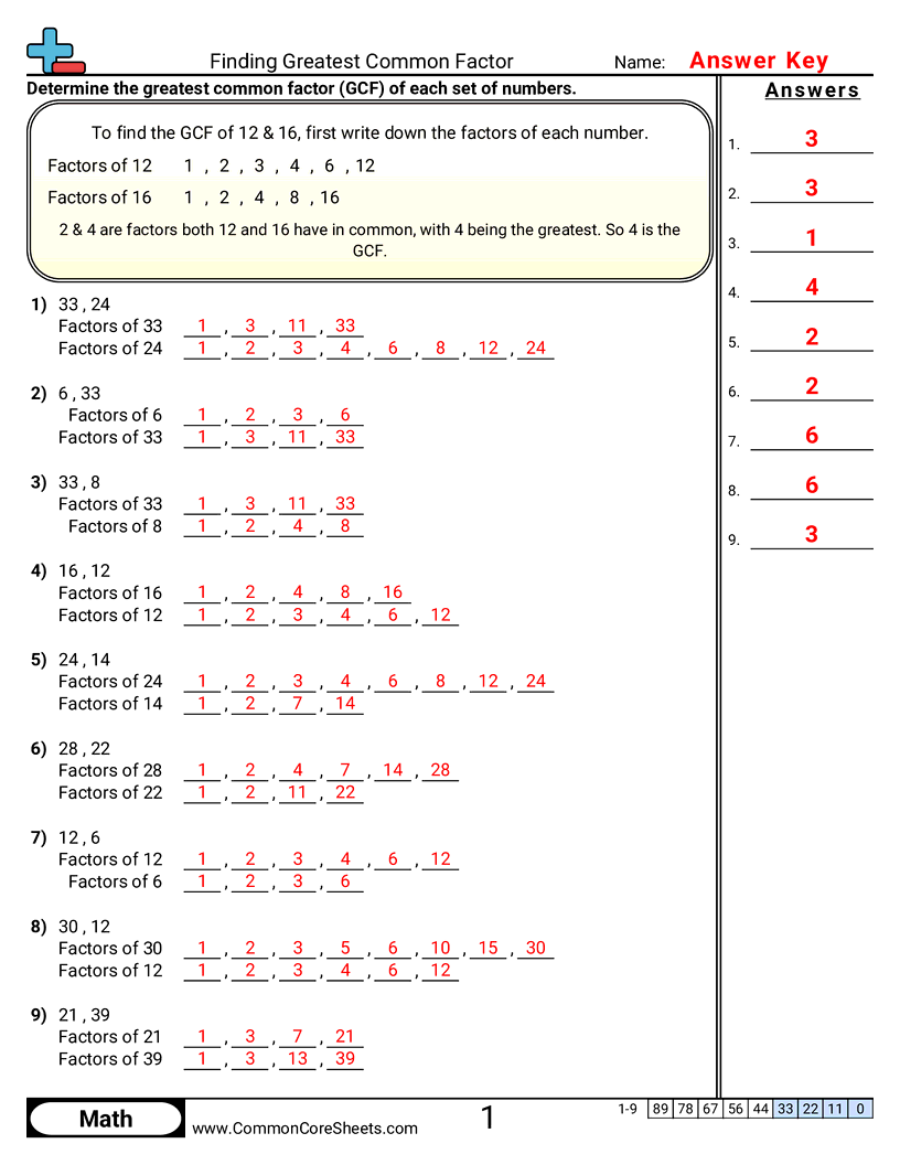 Related worksheet